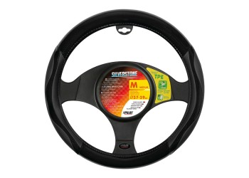 Lampa Κάλυμμα Τιμονιού Αυτοκινήτου Silverstone 37-39εκ. Άοσμο Με Carbon πρόσθετα λαβές Ultra-soft Skeentex Μαύρο 1-τεμ. (L3294.3)