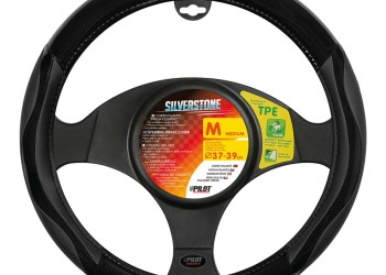 Lampa Κάλυμμα Τιμονιού Αυτοκινήτου Silverstone 37-39εκ. Άοσμο Με Carbon πρόσθετα λαβές Ultra-soft Skeentex Μαύρο 1-τεμ. (L3294.3)