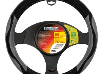 Lampa Κάλυμμα Τιμονιού Αυτοκινήτου Silverstone 37-39εκ. Άοσμο Με Carbon πρόσθετα λαβές Ultra-soft Skeentex Γκρι 1-τεμ. (L3294.5)