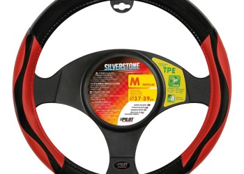 Lampa Κάλυμμα Τιμονιού Αυτοκινήτου Silverstone 37-39εκ. Άοσμο Με Carbon πρόσθετα λαβές Ultra-soft Skeentex Κόκκινο 1-τεμ. (L3294.6)