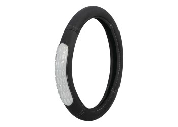 ΚΑΛΥΜΜΑ ΤΙΜΟΝΙΟΥ GEL GRIP (S) 35/37cm ΜΙΚΡΟΙΝΕΣ/ΤΖΕΛ ΜΑΥΡΟ/ΓΚΡΙ ΑΟΣΜΟ ECO-FRIENDLY