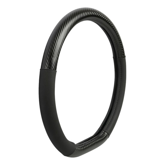 Lampa Κάλυμμα Τιμονιού Αυτοκινήτου Le Mans 35-37εκ. Άοσμο με Matt Carbon πρόσθετα από Ultra-soft Skeentex Μαύρο 1-τεμ. (L3295.2)