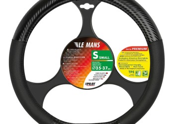 Lampa Κάλυμμα Τιμονιού Αυτοκινήτου Le Mans 35-37εκ. Άοσμο με Matt Carbon πρόσθετα από Ultra-soft Skeentex Μαύρο 1-τεμ. (L3295.2)