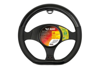 Lampa Κάλυμμα Τιμονιού Αυτοκινήτου Le Mans 37-39εκ. Άοσμο με Matt Carbon πρόσθετα από Ultra-soft Skeentex Μαύρο 1-τεμ. (L3295.3)