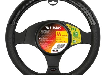 Lampa Κάλυμμα Τιμονιού Αυτοκινήτου Le Mans 37-39εκ. Άοσμο με Matt Carbon πρόσθετα από Ultra-soft Skeentex Μαύρο 1-τεμ. (L3295.3)