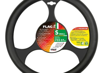 Lampa Κάλυμμα Τιμονιού Αυτοκινήτου FLAG iT Σημαία Ιταλίας 35-37εκ. Άοσμο Από Ultra-soft Skeentex Μαύρο 1-τεμ. (L3295.4)