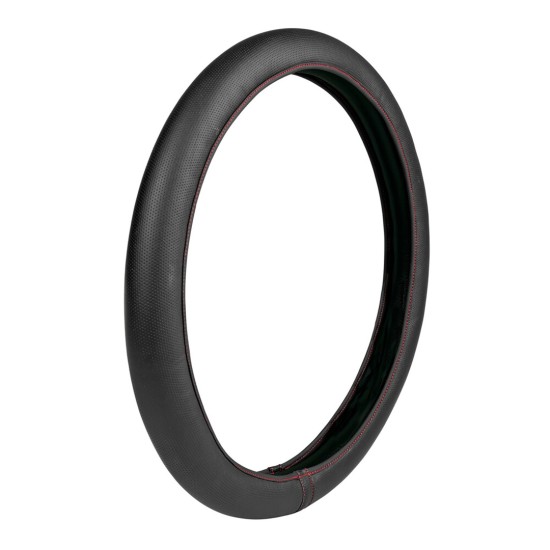 Lampa Κάλυμμα Τιμονιού Αυτοκινήτου Skin-Cover 38-40εκ. Ελαστικό Άοσμο Διάτρητο Ultra soft Skeentex Μαύρο με Κόκκινη Ραφή 1-τεμ. (L3296.8)