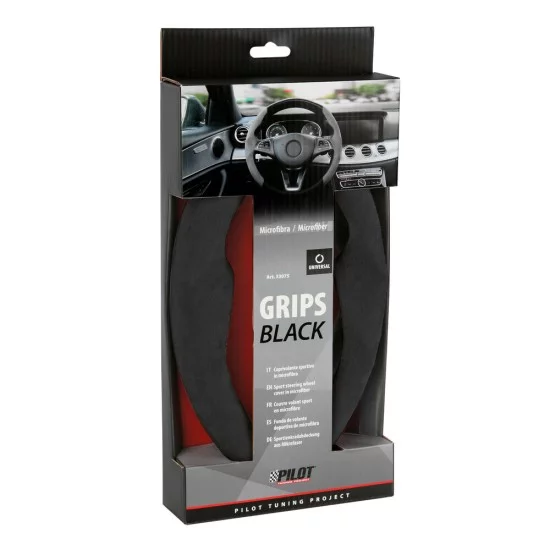 Lampa Ημι Κάλυμμα Λαβές Τιμονιού Αυτοκινήτου σπόρ Microfiber Άοσμο Μαύρο universal - 2 τεμ. (L3307.5)