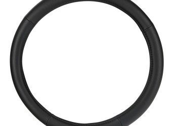 Lampa Κάλυμμα Τιμονιού Αυτοκινήτου Classic Premium 30/34εκ. Άοσμο με διάτρητες λαβές Ultra soft Skeentex Μαύρο με Μαύρη Ραφή 1-τεμ. (L3315.3)