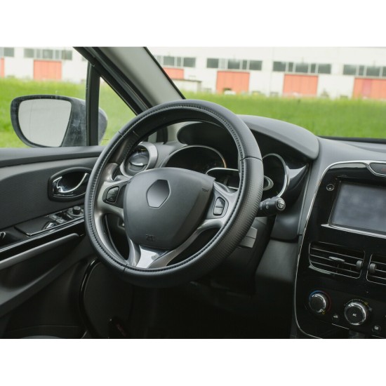 Lampa Κάλυμμα Τιμονιού Αυτοκινήτου Racing Premium 35-37εκ. Άοσμο ανάγλυφο από Ultra soft Skeentex Μαύρο  1-τεμ. (L3316.2)