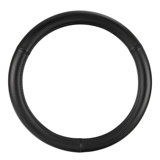 ΚΑΛΥΜΜΑ ΤΙΜΟΝΙΟΥ RACING PREMIUM BLACK (Μ) 37/39cm ΣΥΝΘΕΤΙΚΟ ΔΕΡΜΑ SKEENTEX ΜΑΥΡΟ/CARBON LOOK LAMPA  - 1 ΤΕΜ.