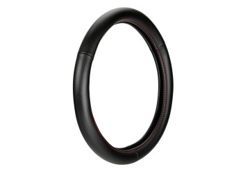 Lampa Κάλυμμα Τιμονιού Αυτοκινήτου Racing Premium 35-37εκ. Άοσμο ανάγλυφο από Ultra soft Skeentex Μαύρο Κόκκινο 1-τεμ. (L3316.6)