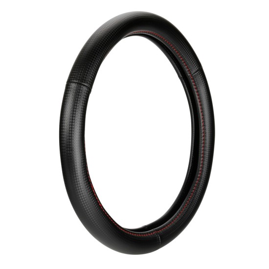 Lampa Κάλυμμα Τιμονιού Αυτοκινήτου Racing Premium 35-37εκ. Άοσμο ανάγλυφο από Ultra soft Skeentex Μαύρο Κόκκινο 1-τεμ. (L3316.6)