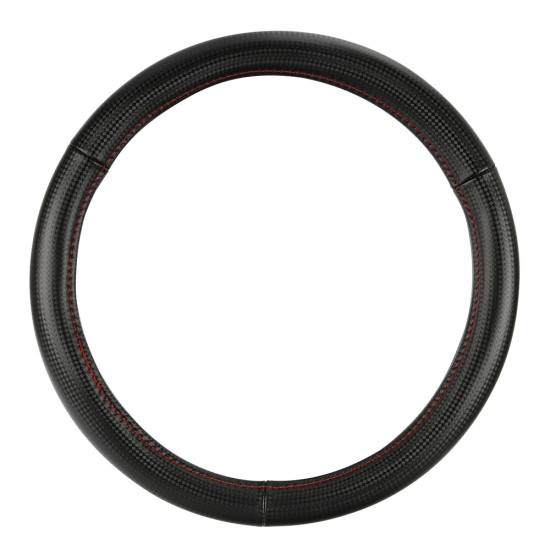 Lampa Κάλυμμα Τιμονιού Αυτοκινήτου Racing Premium 35-37εκ. Άοσμο ανάγλυφο από Ultra soft Skeentex Μαύρο Κόκκινο 1-τεμ. (L3316.6)
