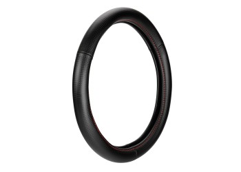 Lampa Κάλυμμα Τιμονιού Αυτοκινήτου Racing Premium 37-39εκ. Άοσμο ανάγλυφο από Ultra soft Skeentex Μαύρο Κόκκινο 1-τεμ. (L3316.7)