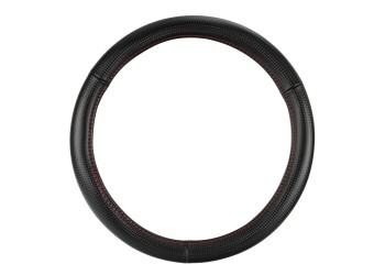 Lampa Κάλυμμα Τιμονιού Αυτοκινήτου Racing Premium 37-39εκ. Άοσμο ανάγλυφο από Ultra soft Skeentex Μαύρο Κόκκινο 1-τεμ. (L3316.7)