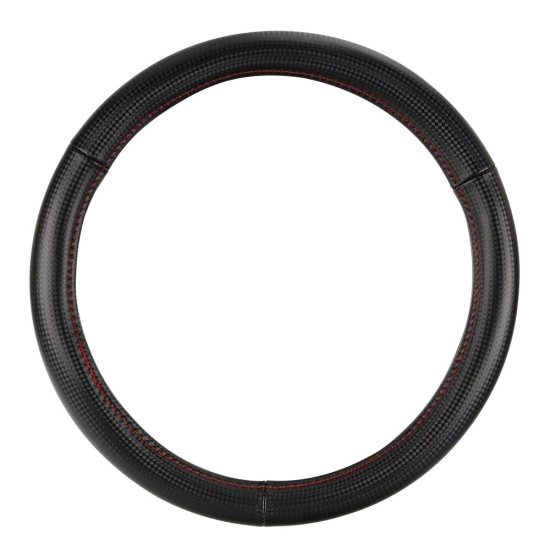 Lampa Κάλυμμα Τιμονιού Αυτοκινήτου Racing Premium 37-39εκ. Άοσμο ανάγλυφο από Ultra soft Skeentex Μαύρο Κόκκινο 1-τεμ. (L3316.7)