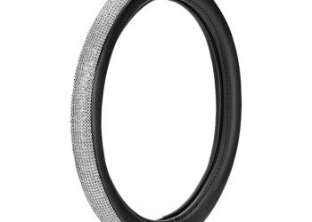 ΚΑΛΥΜΜΑ ΤΙΜΟΝΙΟΥ DIAMONDS SILVER (S) 35/37cm ΣΥΝΘΕΤΙΚΟ ΔΕΡΜΑ SKEENTEX ΜΑΥΡΟ/ΑΣΗΜΙ LAMPA  - 1 ΤΕΜ.