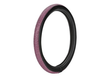 ΚΑΛΥΜΜΑ ΤΙΜΟΝΙΟΥ DIAMONDS PINK (Μ) 37/39cm ΣΥΝΘΕΤΙΚΟ ΔΕΡΜΑ SKEENTEX ΜΑΥΡΟ/POZ LAMPA  - 1 ΤΕΜ.