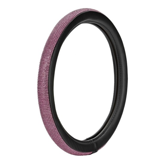 ΚΑΛΥΜΜΑ ΤΙΜΟΝΙΟΥ DIAMONDS PINK (Μ) 37/39cm ΣΥΝΘΕΤΙΚΟ ΔΕΡΜΑ SKEENTEX ΜΑΥΡΟ/POZ LAMPA  - 1 ΤΕΜ.