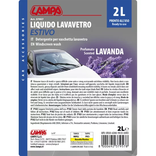 ΥΓΡΟ ΥΑΛΟΚΑΘΑΡΙΣΤΗΡΩΝ SUMMER SCREEN WASH ΜΕ ΑΡΩΜΑ ΛΕΒΑΝΤΑ (ΕΤΟΙΜΟ ΓΙΑ ΧΡΗΣΗ) 2000ml