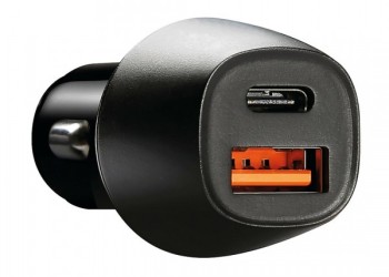 ΦΟΡΤΙΣΤΗΣ ΑΝΑΠΤΗΡΑ ΜΕ 2 ΘΥΡΕΣ USB TYPE A+ TYPE C 12/24V 18W ULTRA FAST CHARGER