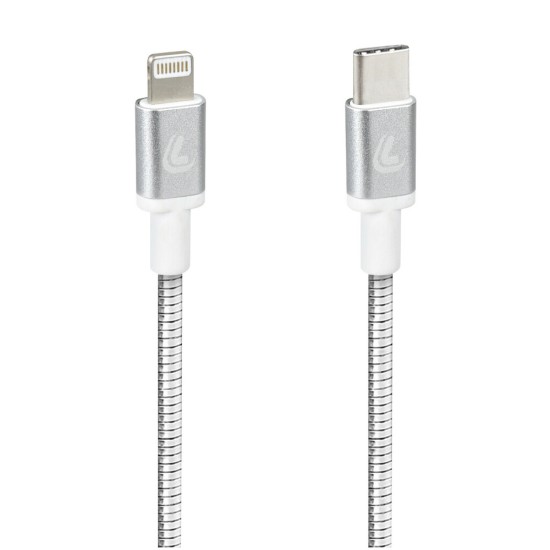 ΚΑΛΩΔΙΟ ΦΟΡΤΙΣΗΣ/ΜΕΤΑΦΟΡΑΣ ΔΕΔΟΜΕΝΩΝ USB TYPE C>APPLE 8 PIN  IRON 2.0 3000mA/30W ΑΣΗΜΙ 100cm LAMPA - 1 ΤΕΜ.