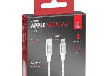 ΚΑΛΩΔΙΟ ΦΟΡΤΙΣΗΣ/ΜΕΤΑΦΟΡΑΣ ΔΕΔΟΜΕΝΩΝ USB TYPE C>APPLE 8 PIN  IRON 2.0 3000mA/30W ΑΣΗΜΙ 100cm LAMPA - 1 ΤΕΜ.