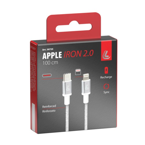 ΚΑΛΩΔΙΟ ΦΟΡΤΙΣΗΣ/ΜΕΤΑΦΟΡΑΣ ΔΕΔΟΜΕΝΩΝ USB TYPE C>APPLE 8 PIN  IRON 2.0 3000mA/30W ΑΣΗΜΙ 100cm LAMPA - 1 ΤΕΜ.