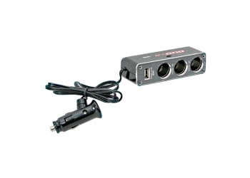 ΑΝΤΑΠΤΟΡΑΣ ΑΝΑΠΤΗΡΑ 3 ΘΕΣΕΩΝ 12/24V- 5A ΜΕ USB 5V ΚΑΙ LED DUAL-POWER ΜΕ ΚΑΛΩΔΙΟ 90 cm (ΠΟΛΥΠΡΙΖΟ)