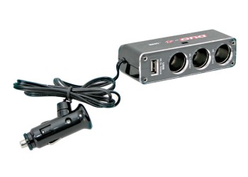 ΑΝΤΑΠΤΟΡΑΣ ΑΝΑΠΤΗΡΑ 3 ΘΕΣΕΩΝ 12/24V- 5A ΜΕ USB 5V ΚΑΙ LED DUAL-POWER ΜΕ ΚΑΛΩΔΙΟ 90 cm (ΠΟΛΥΠΡΙΖΟ)