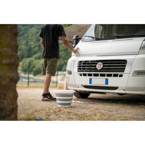 ΚΟΥΒΑΣ ΠΛΥΣΙΜΑΤΟΣ/ΚΑΛΑΘΙ ΜΕΤΑΦΟΡΑΣ ΑΝΤΙΚΕΙΜΕΝΩΝ ΠΤΥΣΣΟΜΕΝΟΣ 5>25cm ΜΕ ΧΕΙΡΟΛΑΒΗ 10LT ΛΕΥΚΟ/ΓΚΡΙ