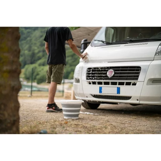 ΚΟΥΒΑΣ ΠΛΥΣΙΜΑΤΟΣ/ΚΑΛΑΘΙ ΜΕΤΑΦΟΡΑΣ ΑΝΤΙΚΕΙΜΕΝΩΝ ΠΤΥΣΣΟΜΕΝΟΣ 5>25cm ΜΕ ΧΕΙΡΟΛΑΒΗ 10LT ΛΕΥΚΟ/ΓΚΡΙ