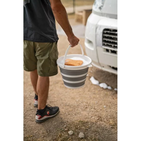 ΚΟΥΒΑΣ ΠΛΥΣΙΜΑΤΟΣ/ΚΑΛΑΘΙ ΜΕΤΑΦΟΡΑΣ ΑΝΤΙΚΕΙΜΕΝΩΝ ΠΤΥΣΣΟΜΕΝΟΣ 5>25cm ΜΕ ΧΕΙΡΟΛΑΒΗ 10LT ΛΕΥΚΟ/ΓΚΡΙ