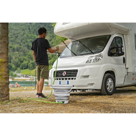 ΚΟΥΒΑΣ ΠΛΥΣΙΜΑΤΟΣ ΠΤΥΣΣΟΜΕΝΟΣ 15LT  ΜΕ ΗΛΕΚΤΡΙΚΗ ΑΝΤΛΙΑ ΝΕΡΟΥ ΚΑΙ ΛΑΣΤΙΚΟ 2>5m AQUAROVER