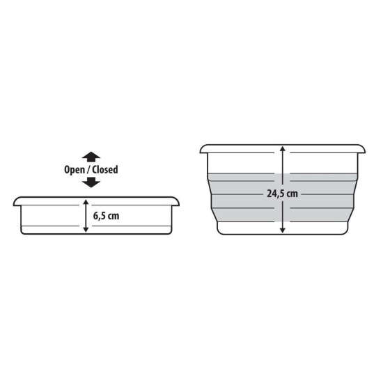 ΛΕΚΑΝΗ ΠΤΥΣΣΟΜΕΝΗ 6,5>24,5cm ΜΕ ΕΝΣΩΜΑΤΩΜΕΝΕΣ ΛΑΒΕΣ ΜΕΤΑΦΟΡΑΣ 8,5LT ΛΕΥΚΟ/ΓΚΡΙ