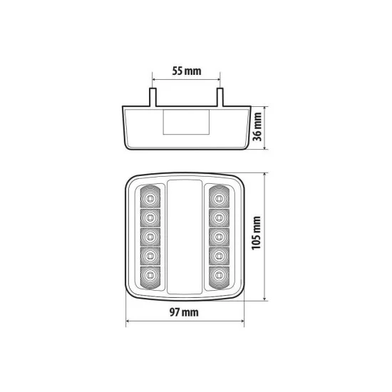 Lampa Πίσω Φανάρι Τρέιλερ , Φορτηγού LED 5 Λειτουργιών (Stop / Θέση / Φλας ) - 12V / 24V 1τεμ (L4155.6)