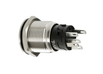 ΔΙΑΚΟΠΤΗΣ ΜΠΟΥΤΟΝ (BUTTON) 12/24V 5Amax 5PIN IP65 ON/OFF ME LED ΠΡΑΣΙΝΟ ΑΝΟΞΕΙΔΩΤΟ ΑΤΣΑΛΙ LAMPA - 1 TEM.