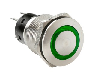 ΔΙΑΚΟΠΤΗΣ ΜΠΟΥΤΟΝ (BUTTON) 12/24V 5Amax 5PIN IP65 ON/OFF ME LED ΠΡΑΣΙΝΟ ΑΝΟΞΕΙΔΩΤΟ ΑΤΣΑΛΙ LAMPA - 1 TEM.