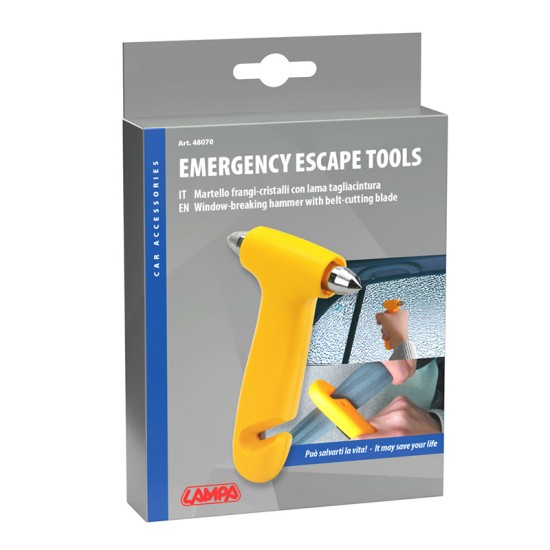 Lampa - Θραύστης Τζαμιού με Κοπτικό Ζώνης 2 σε 1 Emergency Escape Tool σε Κίτρινο Χρώμα - 1 Τεμ. (L4807.0)