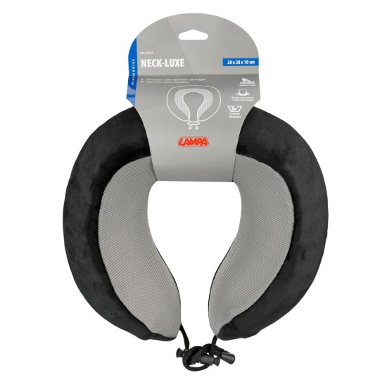 ΜΑΞΙΛΑΡΙ ΤΑΞΙΔΙΟΥ ΑΥΧΕΝΑ ΕΡΓΟΝΟΜΙΚΟ MEMORY FOAM ΜΑΥΡΟ/ΓΚΡΙ NECK-LUXE LAMPA - 1 ΤΕΜ.