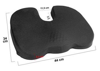 ΜΑΞΙΛΑΡΙ ΚΑΘΙΣΜΑΤΟΣ ERGO SEAT CONTOUR ΜΕ GEL ΚΑΙ ΑΦΡΟ MEMORY FOAM  (ΜΑΥΡΟ) - 1 ΤΕΜ.
