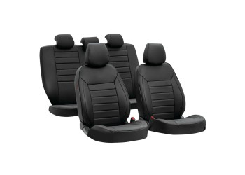 ΚΑΛΥΜΜΑΤΑ ΚΑΘΙΣΜΑΤΩΝ LUXURY LEATHERETTE ΔΕΡΜΑΤΙΝΗ ΑΦΡΩΔΕΣ ΜΑΥΡΟ -4 ΤΕΜ