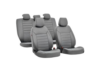 ΚΑΛΥΜΜΑΤΑ ΚΑΘΙΣΜΑΤΩΝ LUXURY LEATHERETTE ΔΕΡΜΑΤΙΝΗ ΑΦΡΩΔΕΣ ΓΚΡΙ - 4 ΤΕΜ.