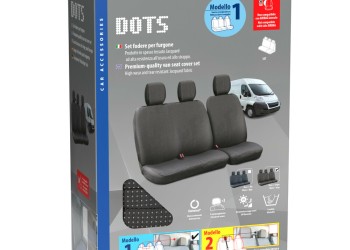 Καλύμματα Καθισμάτων Dots-1, χωρίς επανατυλικτήρα ζώνης - Μαύρο / Γκρι