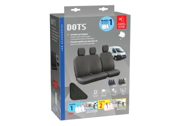 Καλύμματα Καθισμάτων Dots-1,  χωρίς επανατυλικτήρα ζώνης - Μαύρο / Μπλε