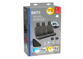 Καλύμματα Καθισμάτων Dots-2, με επανατυλικτήρα ζώνης - Μαύρο / Μπλε