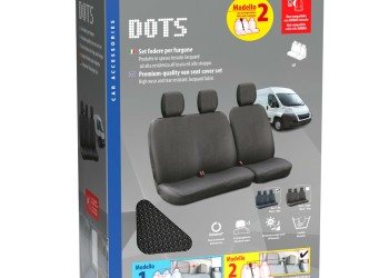 Καλύμματα Καθισμάτων Dots-2, με επανατυλικτήρα ζώνης - Μαύρο / Μπλε