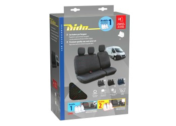 Καλύμματα Καθισμάτων Dido-1,  χωρίς επανατυλικτήρα ζώνης - Μαύρο