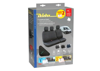 Καλύμματα Καθισμάτων Dido-2, με επανατυλικτήρα ζώνης - Μαύρο